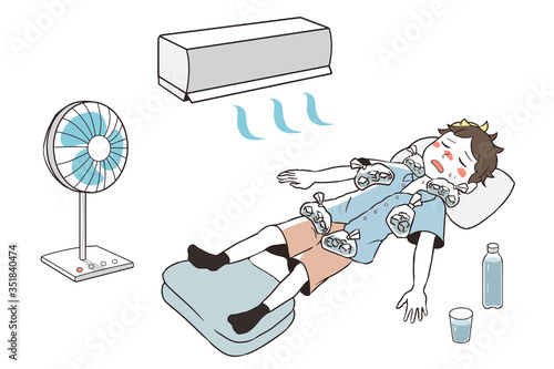 熱中症のため応急処置(男性)