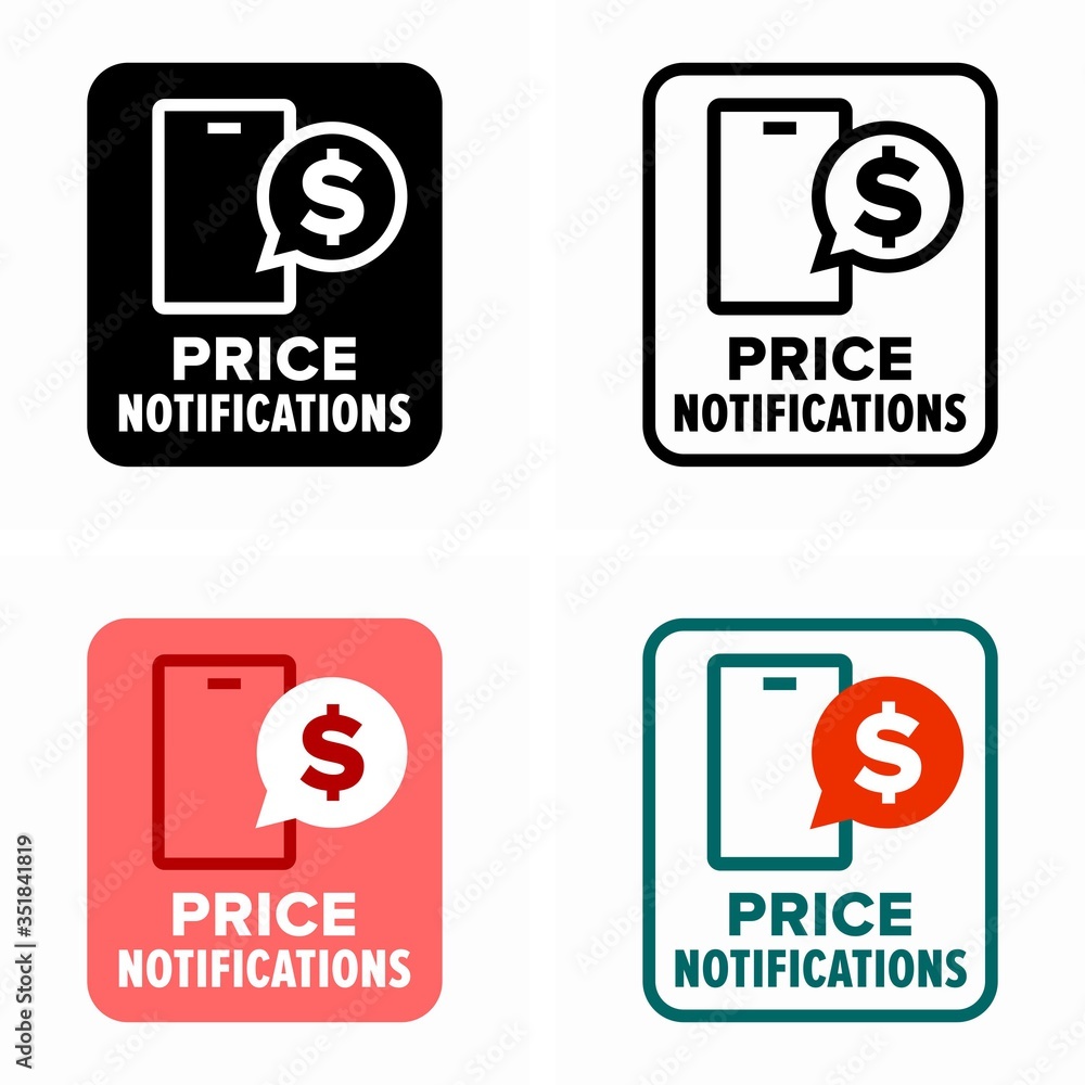 Price notifications customer information sign Price notifications customer information sign