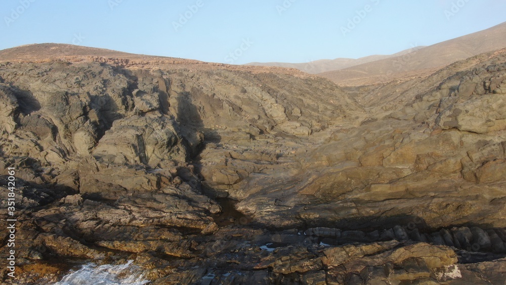 Naklejka premium Wonderful sunset from the mountains and contemplating the sea and the coast in all its splendor