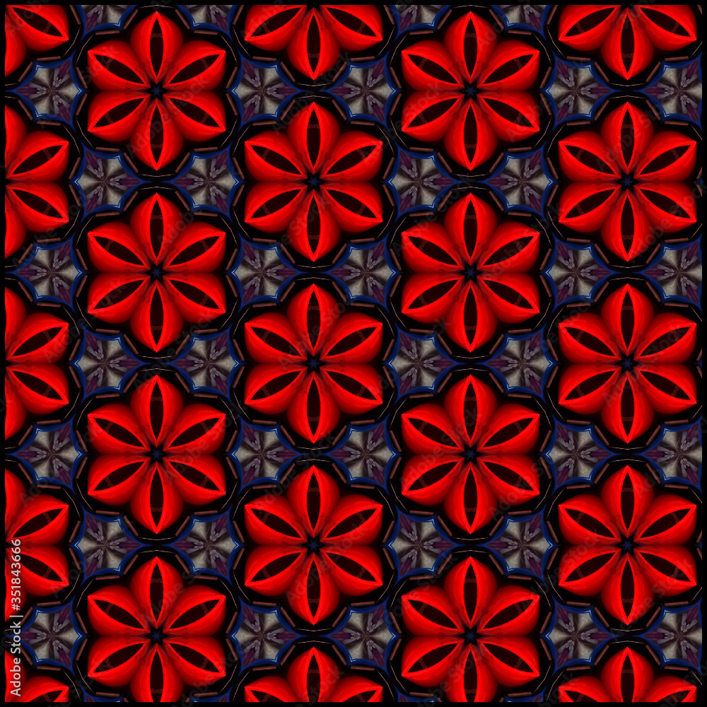 Fototapeta premium seamless pattern with red flowers