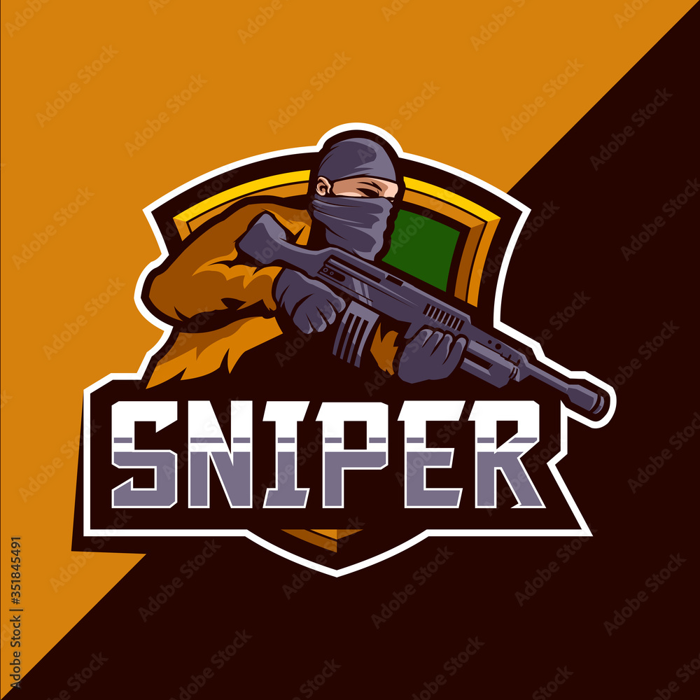 Sniper esport mascot logo design Sniper esport mascot logo design