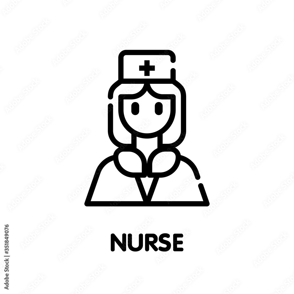 Nurse outline icon design style illustration on white background