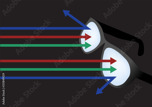 blue ray light filter lens vector