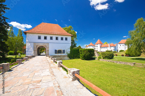 Varazdin. Old town gate of Varazdin park and landmarks view photo