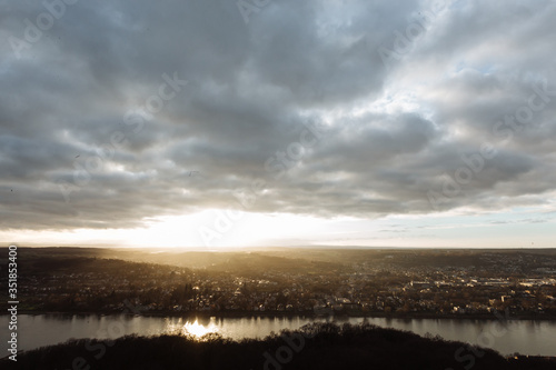 Sunset over Bonn in the fall
