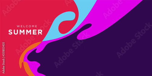 Vector Colorful liquid and fluid background for summer collection