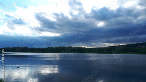 clouds over lake