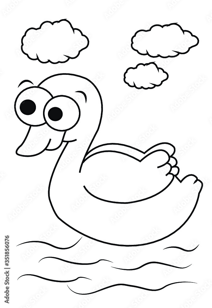 Cute baby duckling outline colouring book Cute baby duckling outline colouring book
