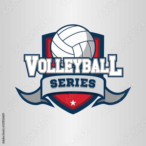 Volleyball logo, emblem, icons, designs templates with volleyball ball