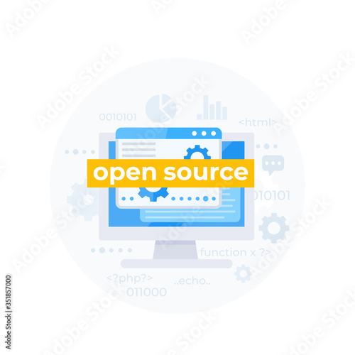 Open source code vector illustration
