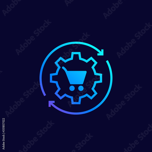 order processing, e-commerce icon, vector