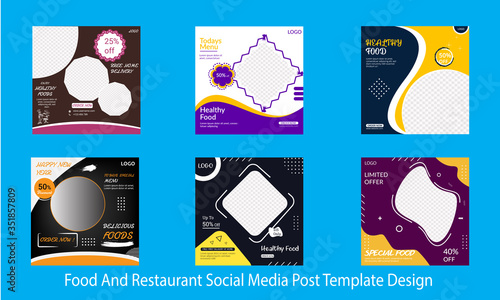 Social Media post Template Design For food and restaurant Business