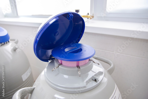 In vitro fertilization human egg cells liquid nitrogen cryo preservation