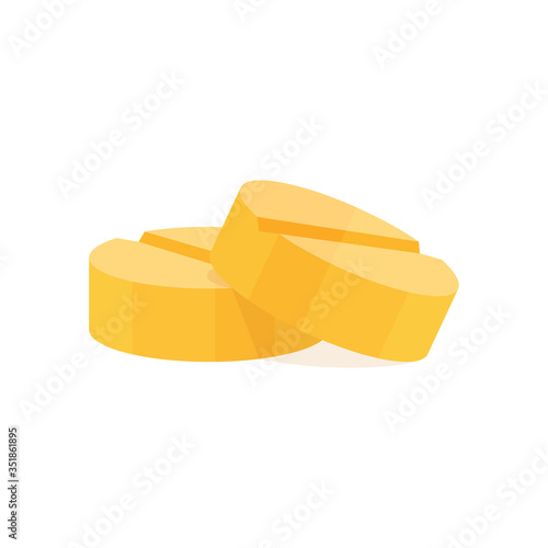 tablet medicine yellow isolated on white background, medical pill light brown, pills for medical concept icon, 3d tablet medicine pill medical or drugs symbol, clip art tablets vitamin or painkiller