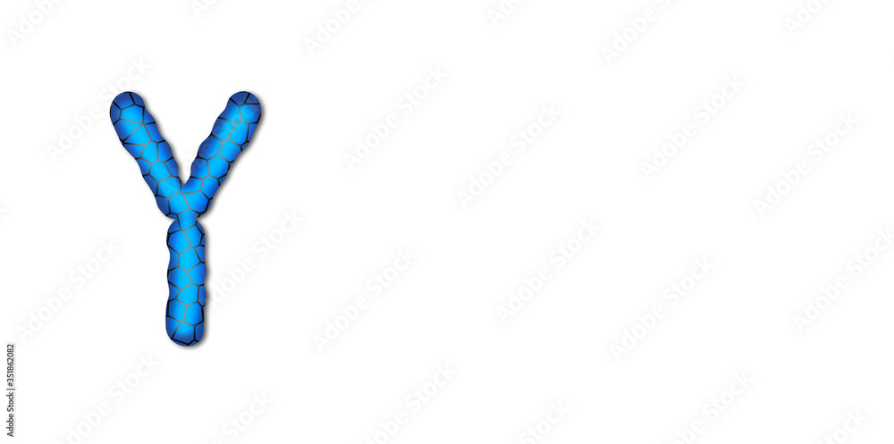 Graphic design of X-Men's chromosome in blue Graphic design of X-Men's chromosome in blue