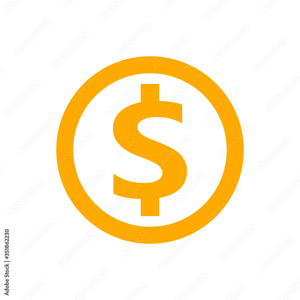dollar currency coin orange for icon isolated on white, coin dollar money yellow gold for icon, dollar money symbol in circle coin shape, flat icon currency coin for button info graphics simple dollar currency coin orange for icon isolated on white, coin dollar money yellow gold for icon, dollar money symbol in circle coin shape, flat icon currency coin for button info graphics simple