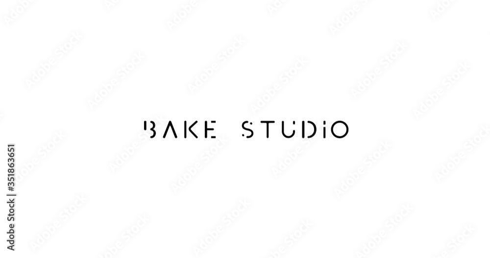 Bake studio Text Animation -4K Resolution. On White Background Bake studio Text Animation -4K Resolution. On White Background