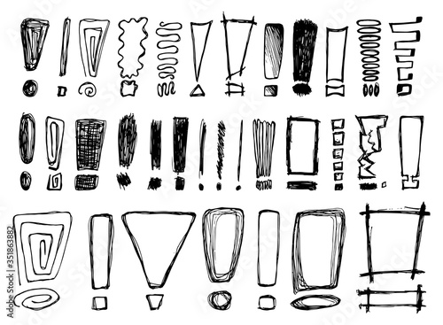 Set of Different Exclamation Marks, Important Information Symbols
