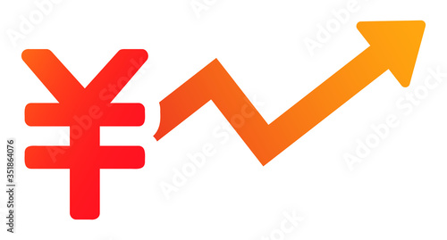 日本円記号と上昇する矢印