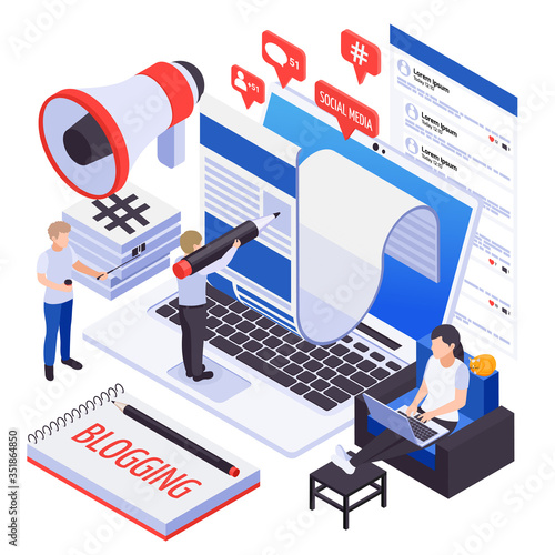 SMM Promotion Isometric Composition 