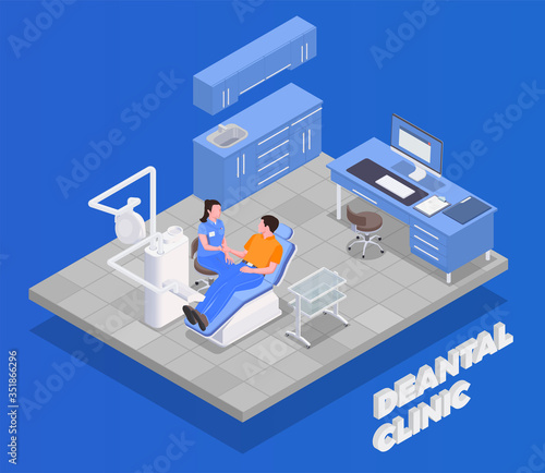 Dental Clinic Isometric Concept
