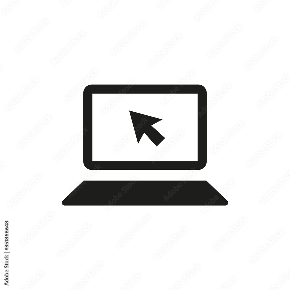 Laptop icon on white background. Laptop icon on white background.