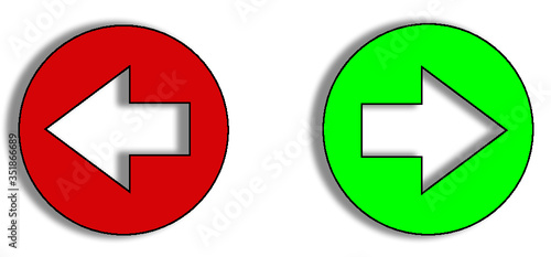 frecce percorsi verde rosso 