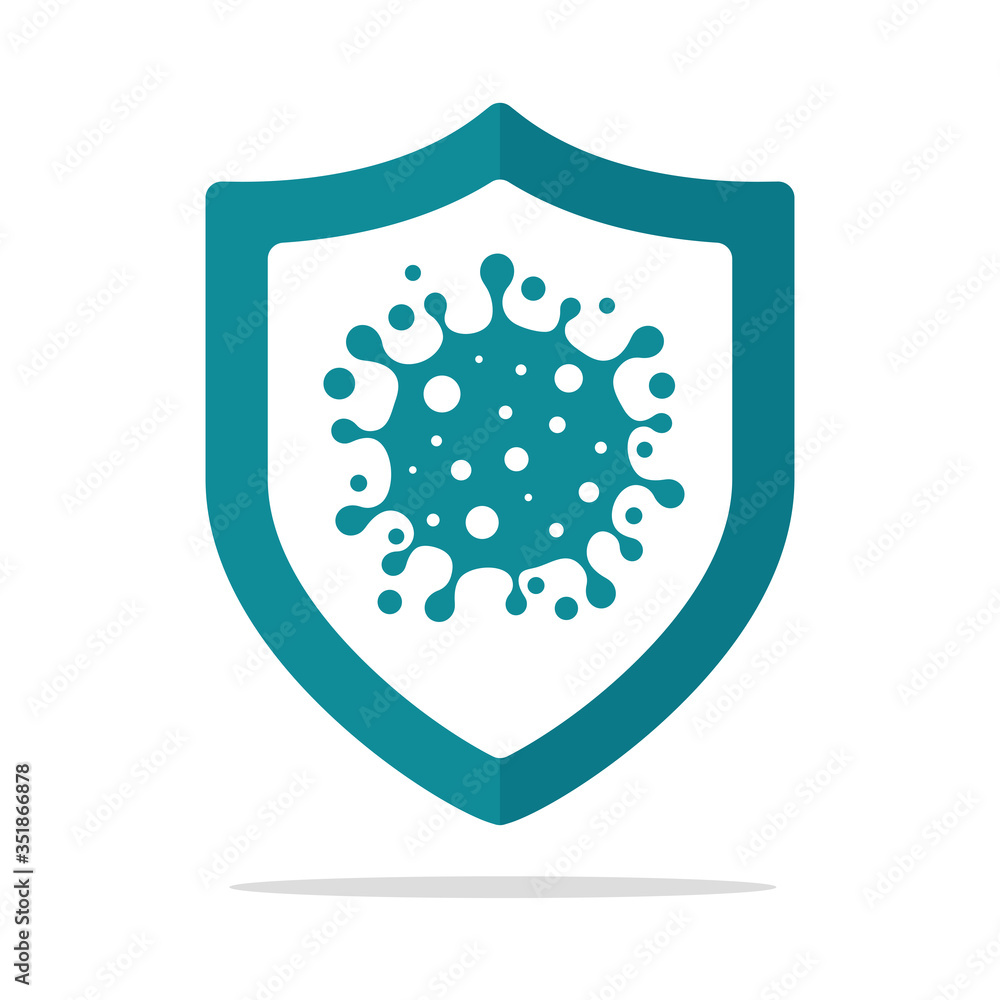 Shield with a plus sign. Medical concepts Protection from germs and corona virus Shield with a plus sign. Medical concepts Protection from germs and corona virus