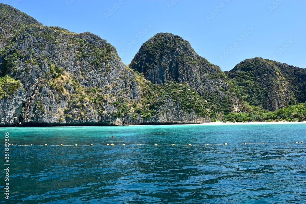 The view of the beach at Phi Phi island.