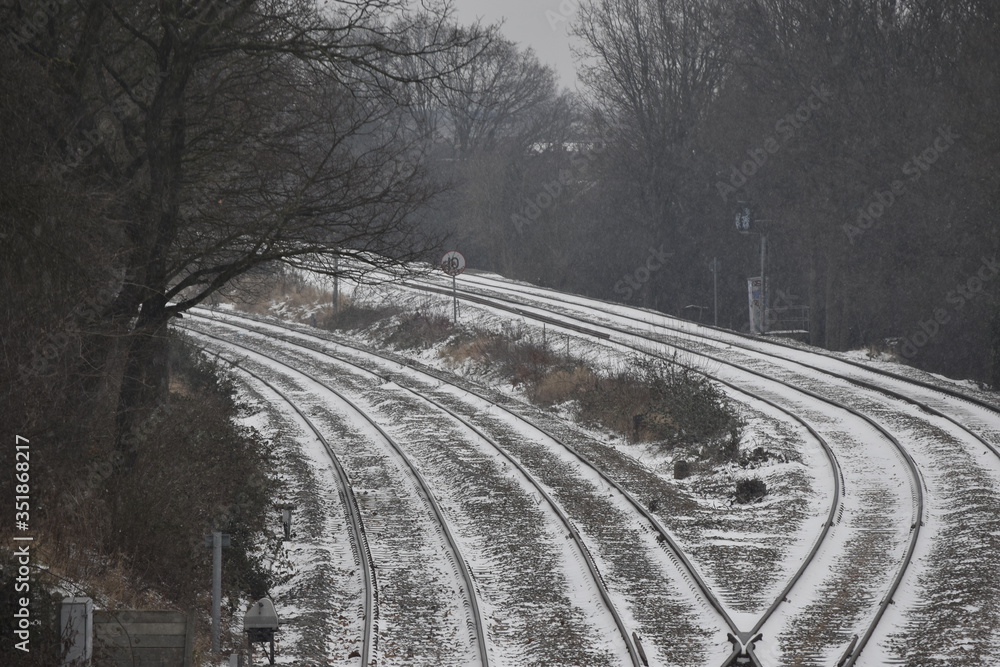 Fototapeta premium rail in winter
