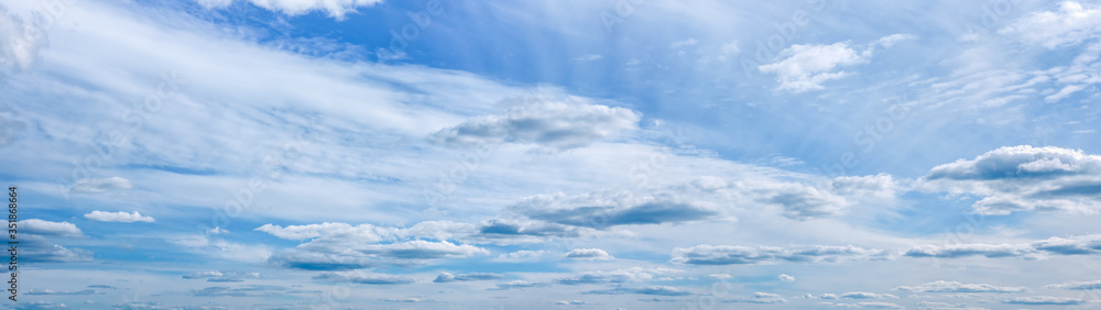 Cloudy sky web banner panoramic