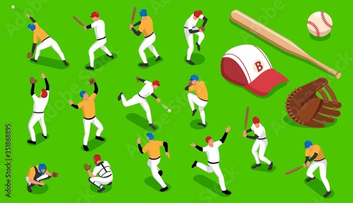 Isometric Baseball Set