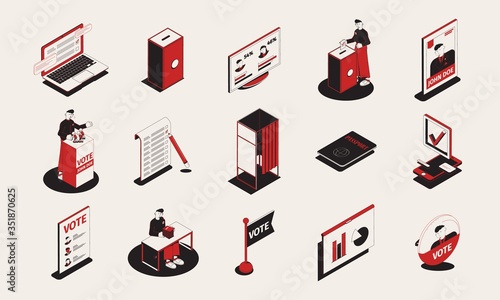 Election Isometric Icons Collection