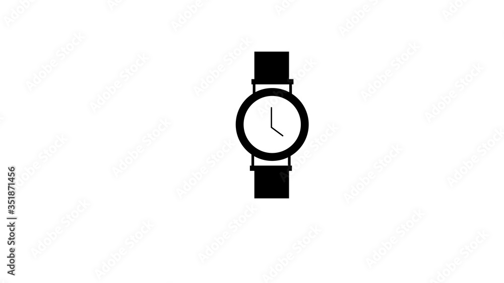Clock icon on a white background, illustration