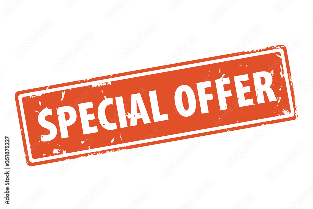 Rubber stamp with text special offer icon isolated on white background. illustration Rubber stamp with text special offer icon isolated on white background. illustration