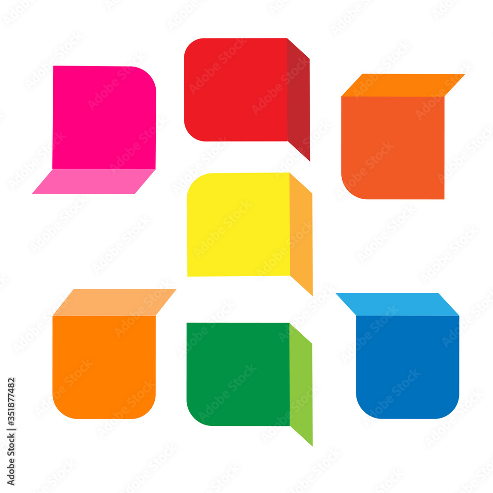 Collection of origami speech bubbles. Set of multi-colored infographic elements. vector Collection of origami speech bubbles. Set of multi-colored infographic elements. vector