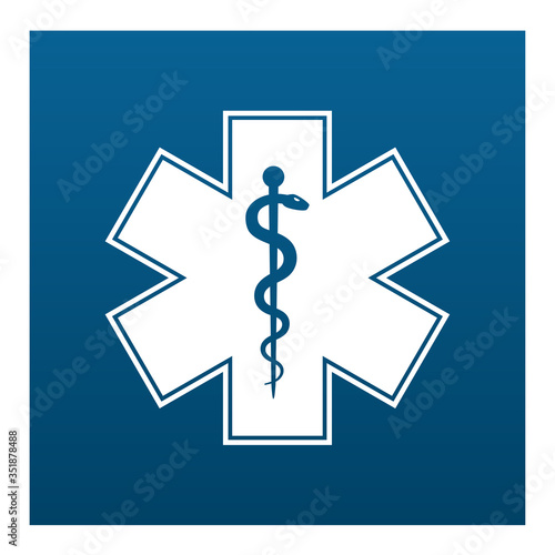 Medical symbol of the Emergency - Star of Life icon isolated on white background. Vector illustration