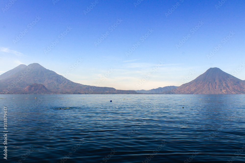 Lake atitlan views from Panajachel side at morning Lake atitlan views from Panajachel side at morning