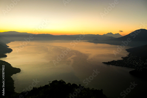 Dawn views of Lake Atitlan from the heights of Indian Nose