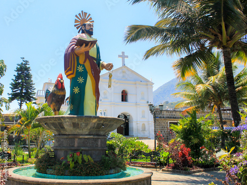 Church with Jesus statue in Santiago Atitlan