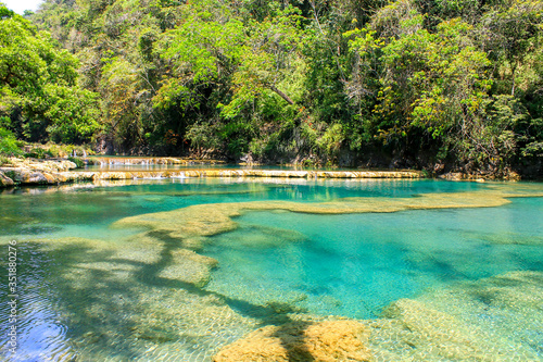 Semuc champey natural pools and .its turquoise waters