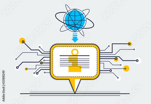 Communication technology vector concept, speech bubble.