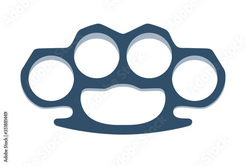 Brass knuckles isolated on white vector illustration.