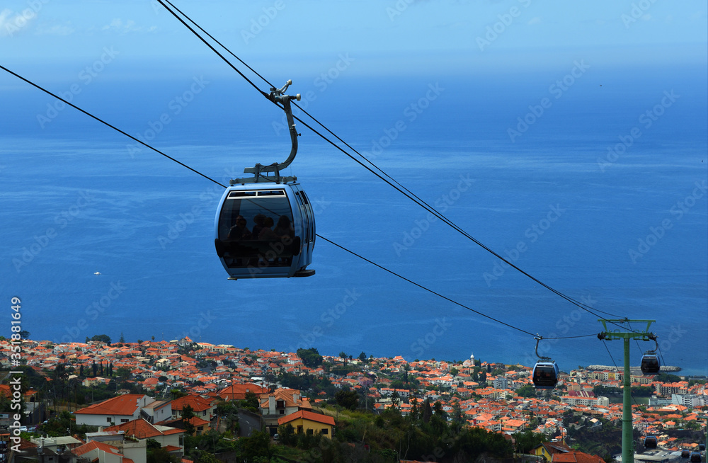 Funchal  Madeira Cable Car travels from the seafront to Monte.