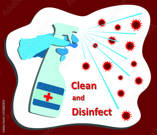 cleaning and disinfection. Vector illustration