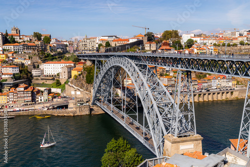 Porto old town and bridge dom luis I cityscape, Portugal