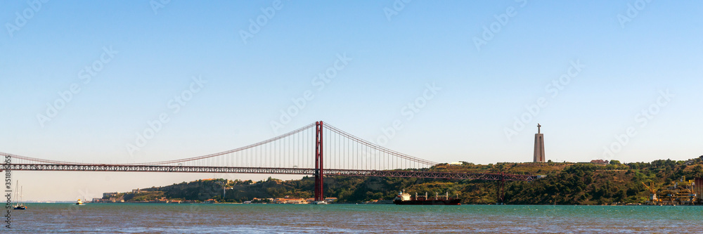 Ponte 25 de Abril bridge in Lisbon, Portugal