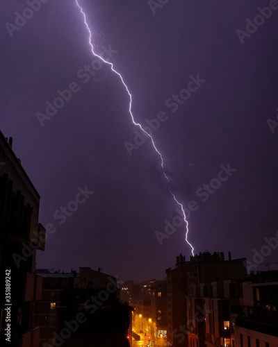 lightning over the city