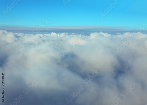 Fototapeta Naklejka Na Ścianę i Meble -  Blue Sky And Fluffy Clouds View
