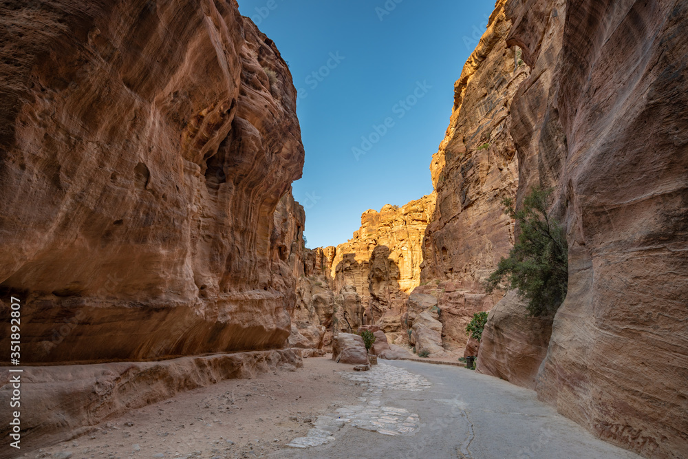 petra canyon desert jordan